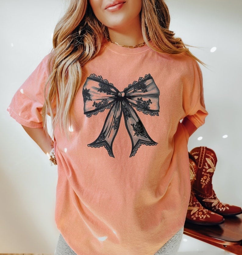 Black lace bow 37635 DTF transfer