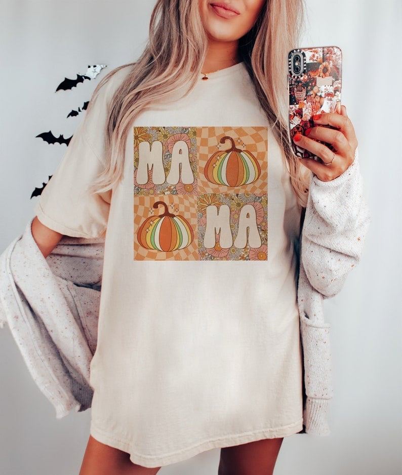 Mama blocks with pumpkins 37581 DTF transfer