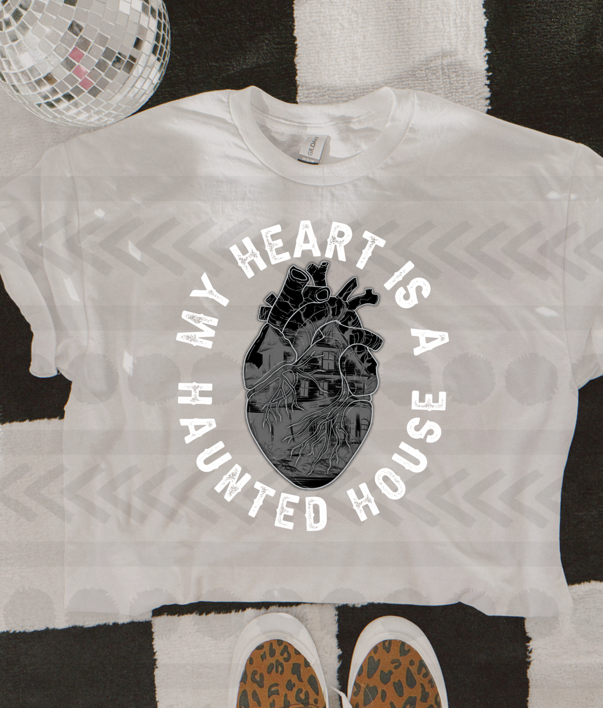 My heart is a haunted house (white) 13810 DTF transfer