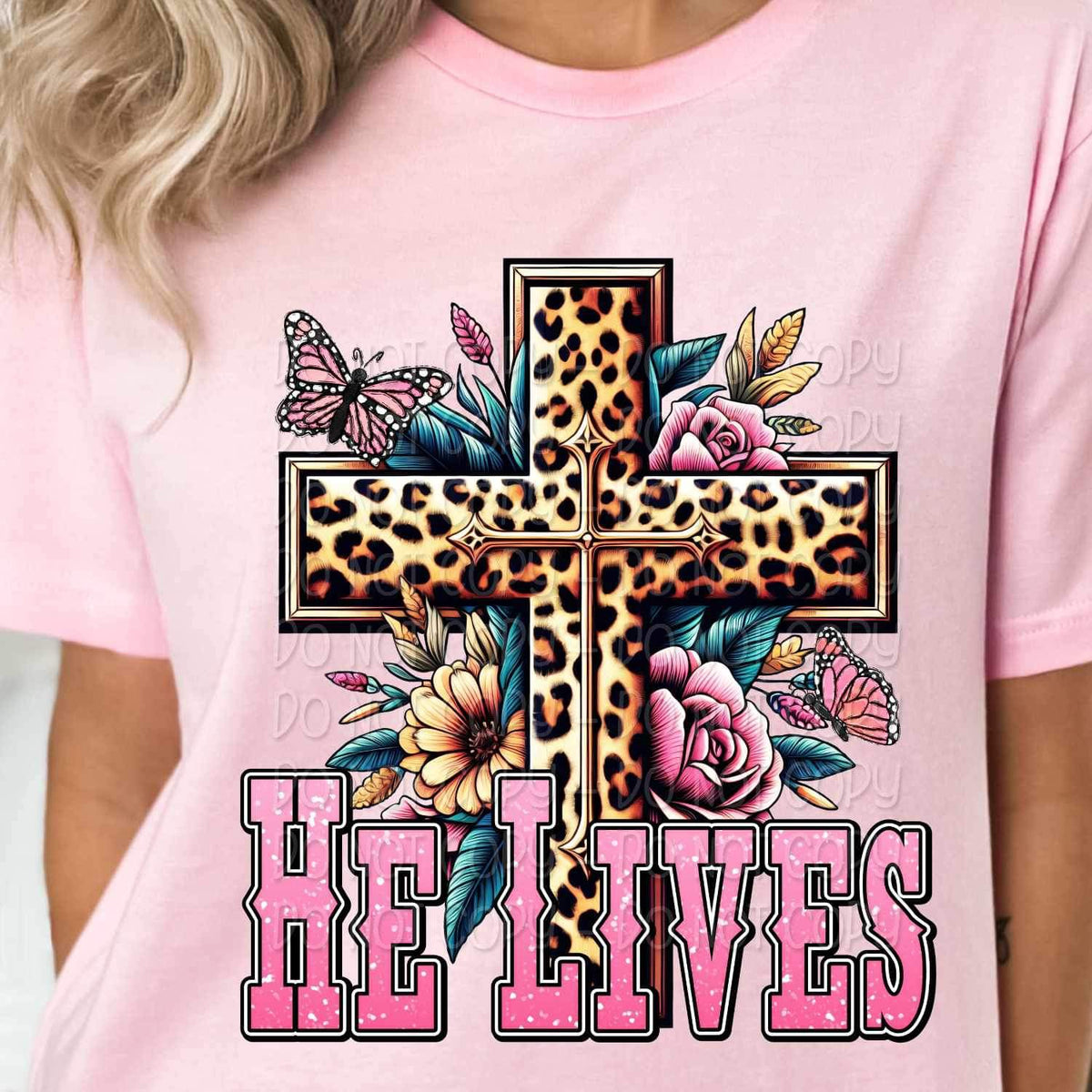 He lives leopard cross 19183 DTF TRANSFER
