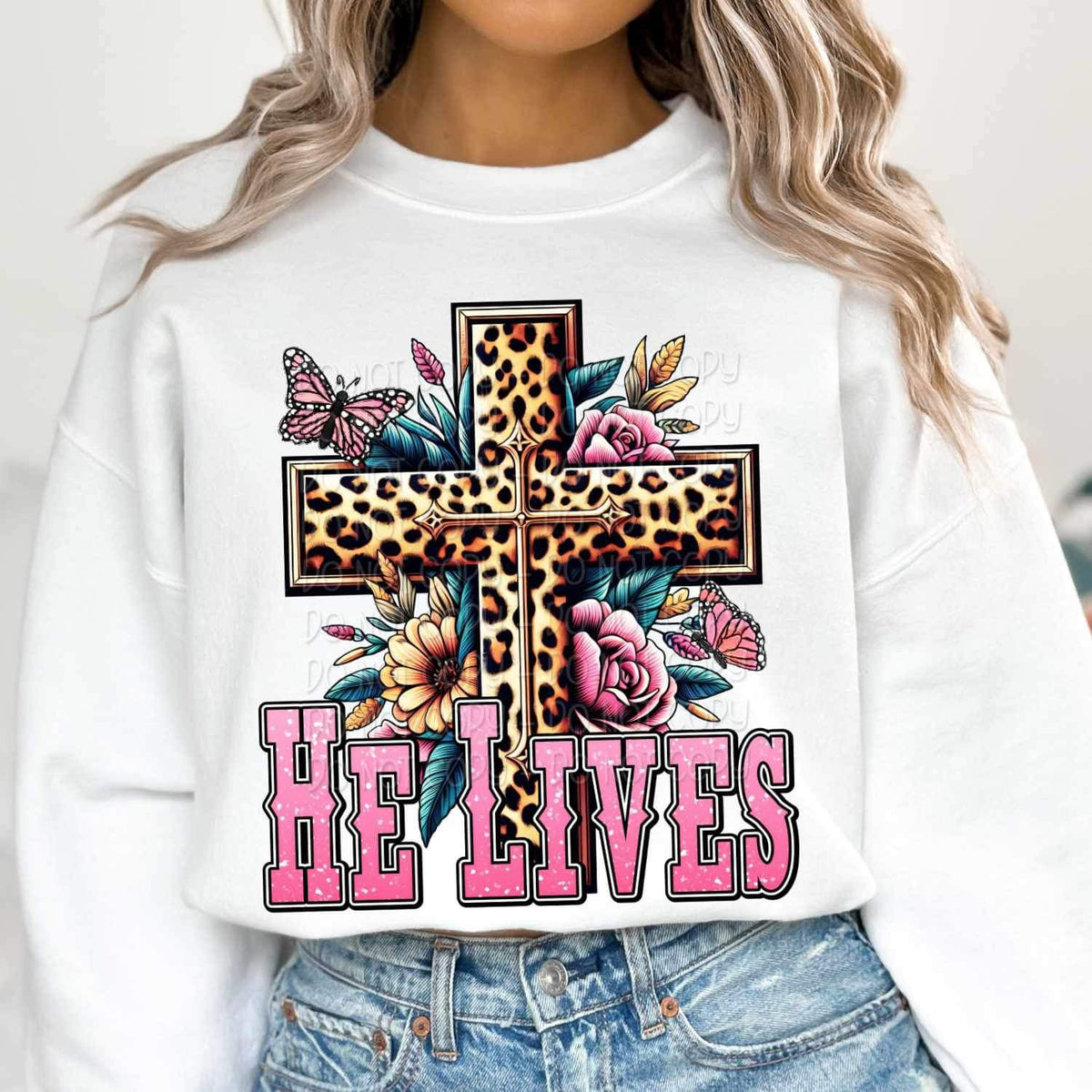 He lives leopard cross 19183 DTF TRANSFER