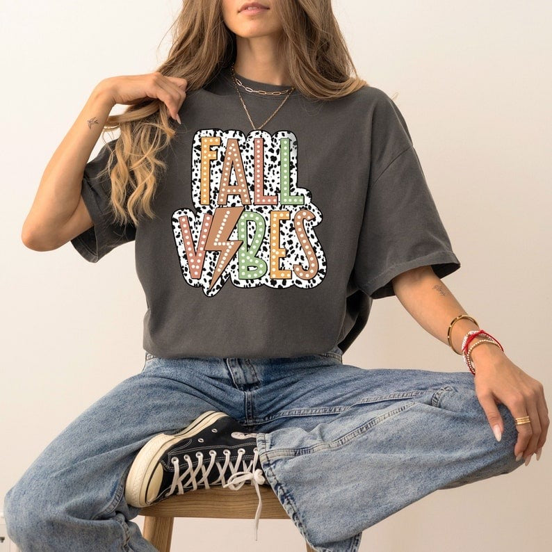 Fall vibes dalmation background 37579 DTF transfer