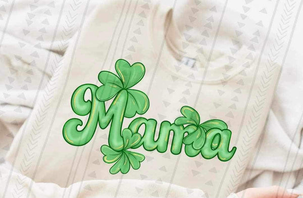 Mama green with clovers 19185 DTF TRANSFER