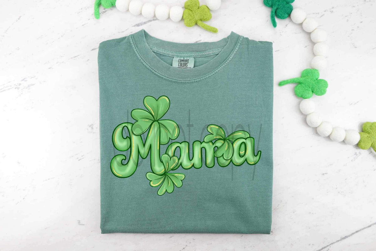 Mama green with clovers 19185 DTF TRANSFER