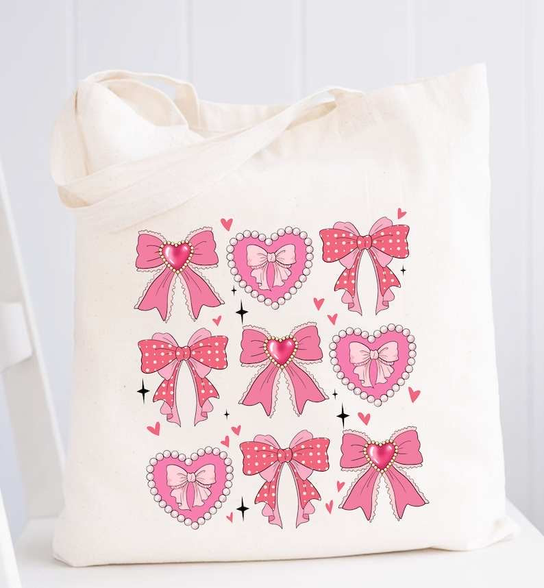 Coquette bow and heart collage 27594 DTF transfer