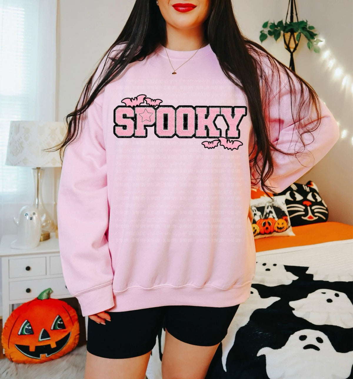 Spooky Pink with bats DDD DTF transfer