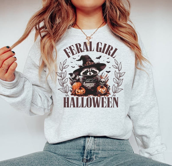 Feral girl Halloween raccoon 37628 DTF transfer