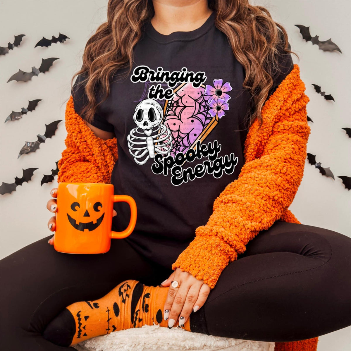 Spooky Energy Skeleton coffin DDD DTF transfer