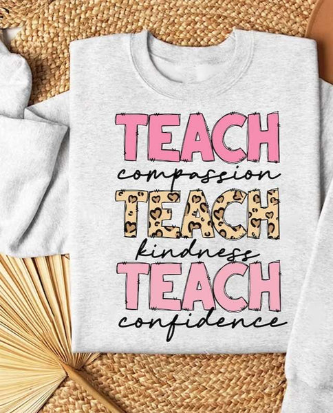 Teach stacked compassion kindness confidence 27564 DTF transfer