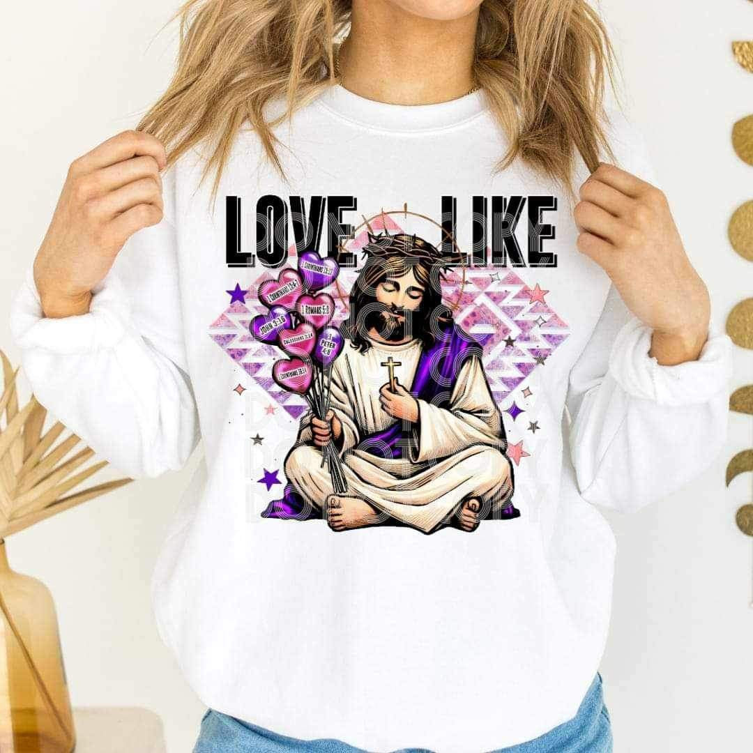 Love like jesus (jesus with valentine balloons) (SSD) 19189 DTF TRANSFER