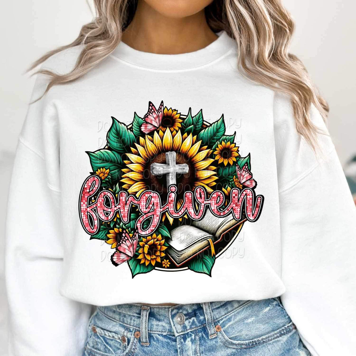 Forgiven sunflower and bible 19231 DTF TRANSFER