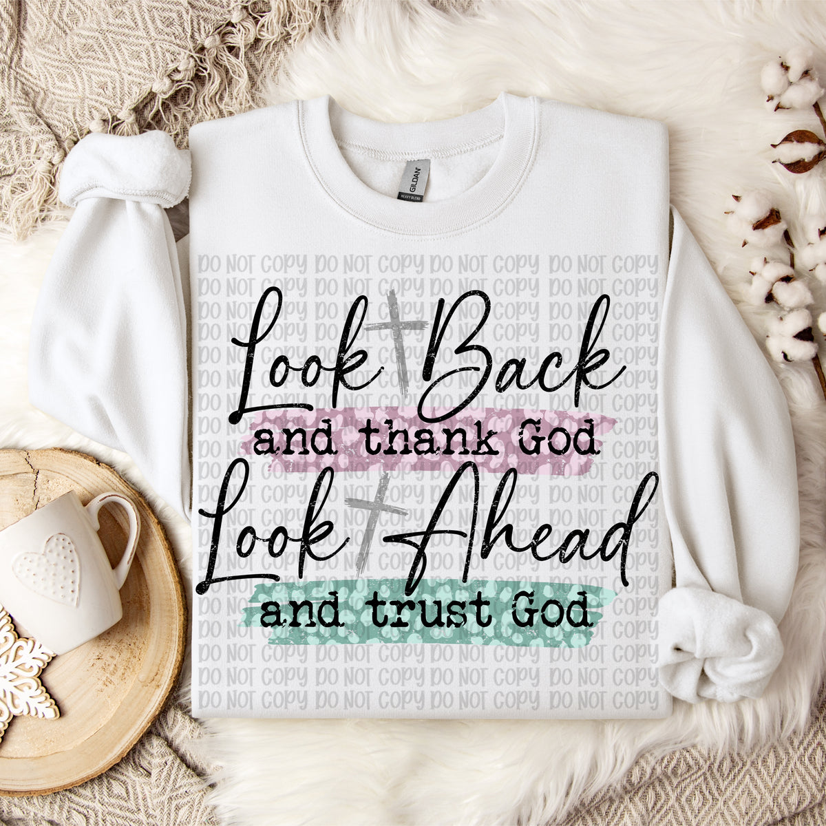 Look Back and thank god (VP) DTF transfer