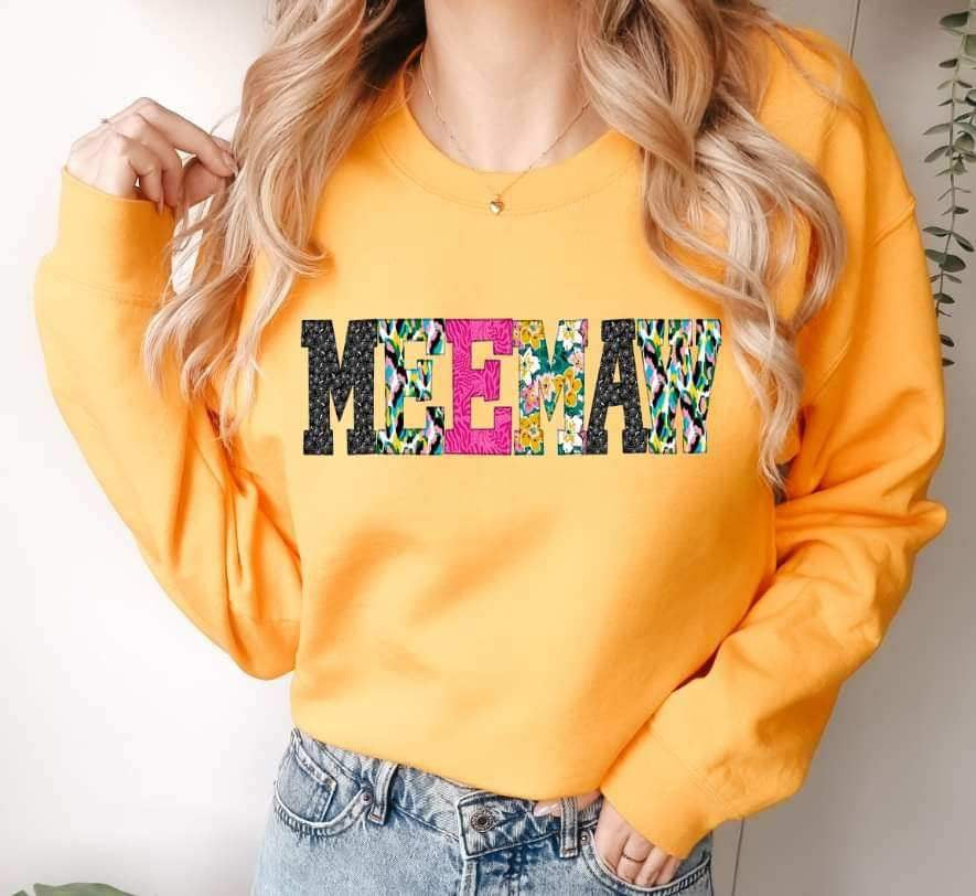 Meemaw patterned print 19301 DTF TRANSFER