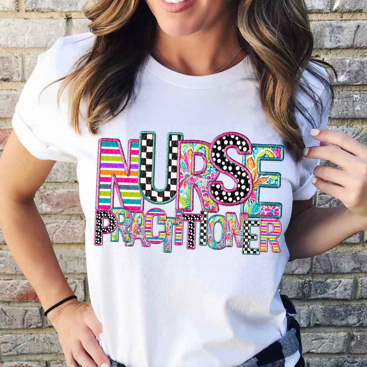 Nurse practitioner colorful patterns (CITY) 37828 DTF transfer