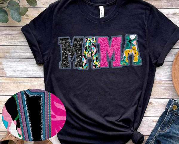 Mama patterned print BLACK M 19293 DTF TRANSFER