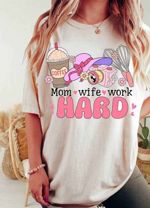 Mom wife work hard 27597 DTF transfer