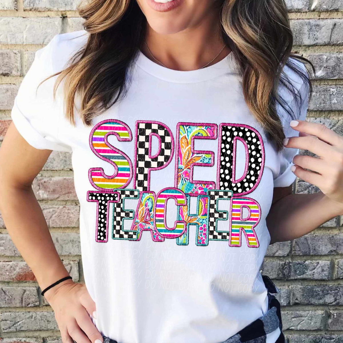 Sped teacher colorful patterns (CITY) 37812 DTF transfer