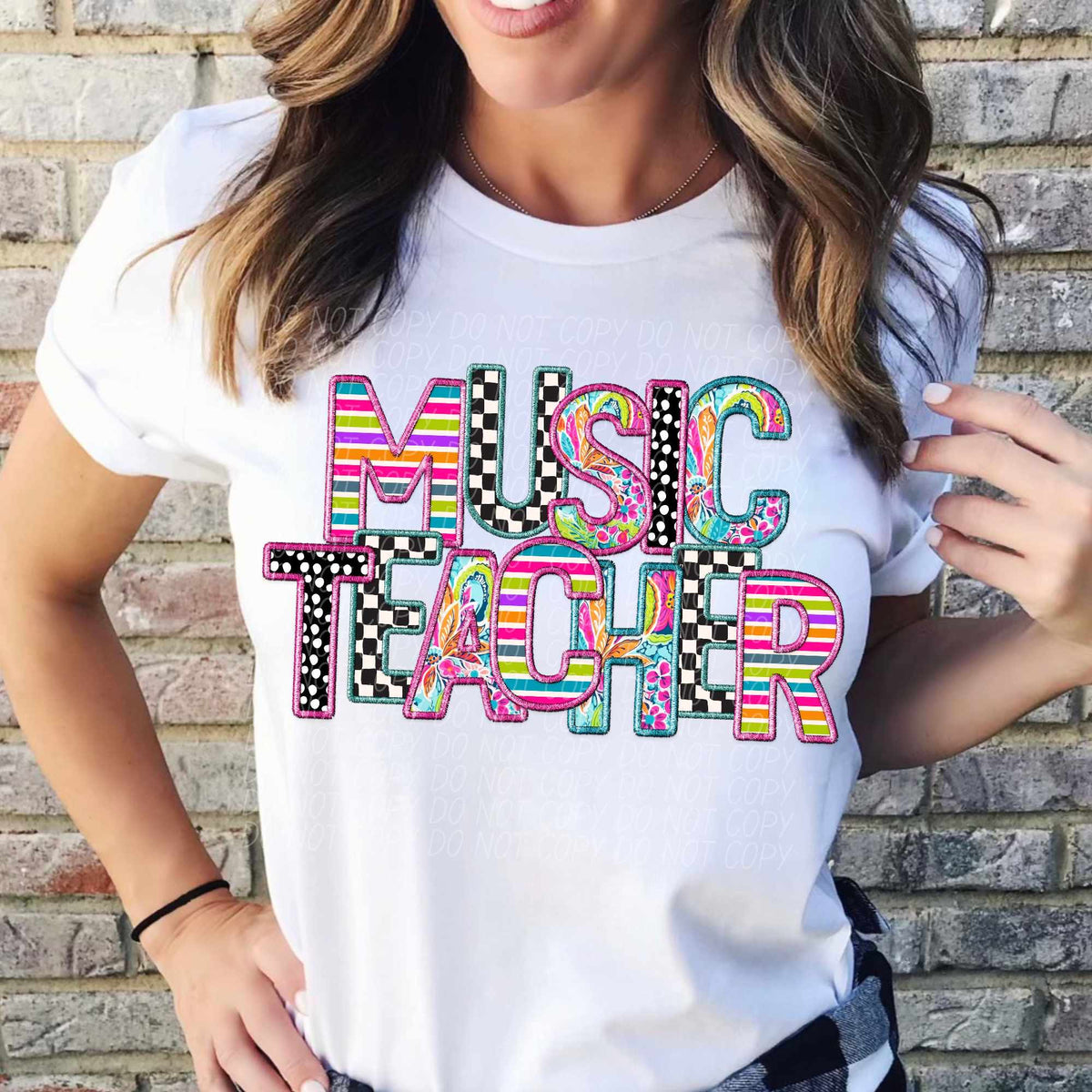 Music teacher colorful patterns (CITY) 37811 DTF transfer