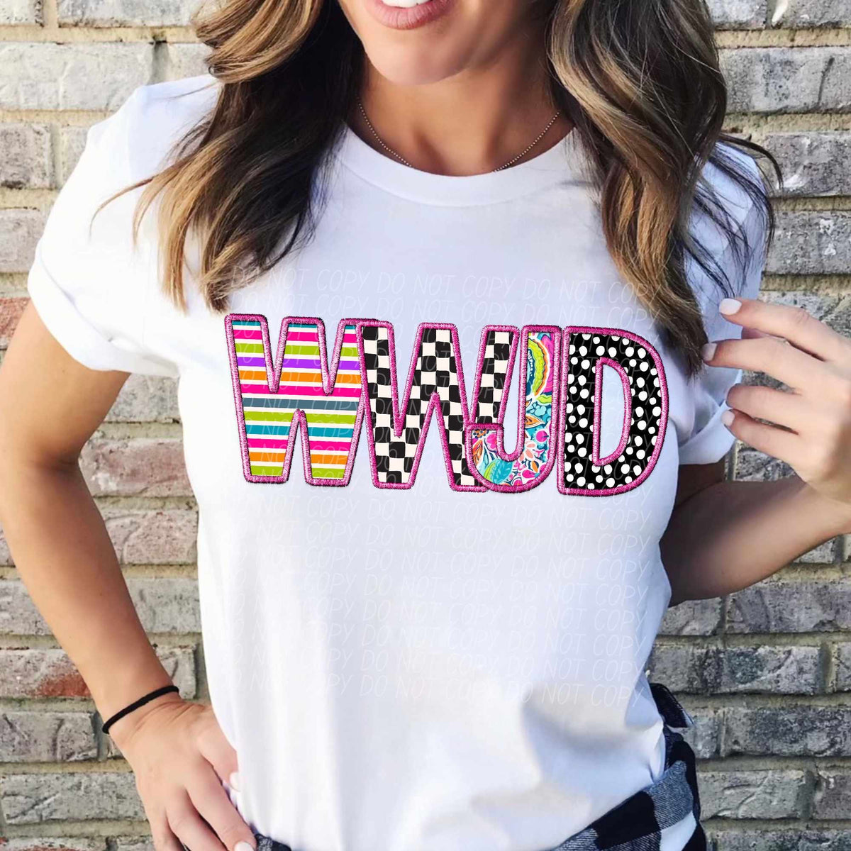 WWJD colorful patterns (CITY) 37851 DTF transfer