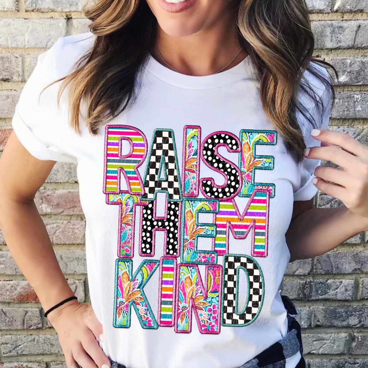 Raise them kind colorful patterns (CITY) 37846 DTF transfer