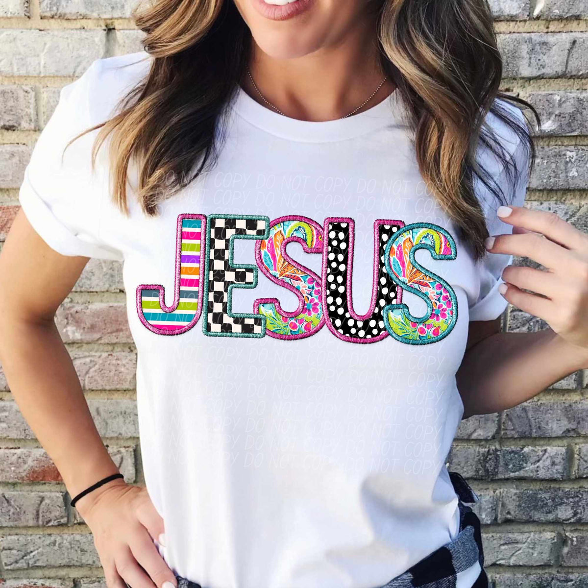 Jesus colorful patterns (CITY) 37845 DTF transfer