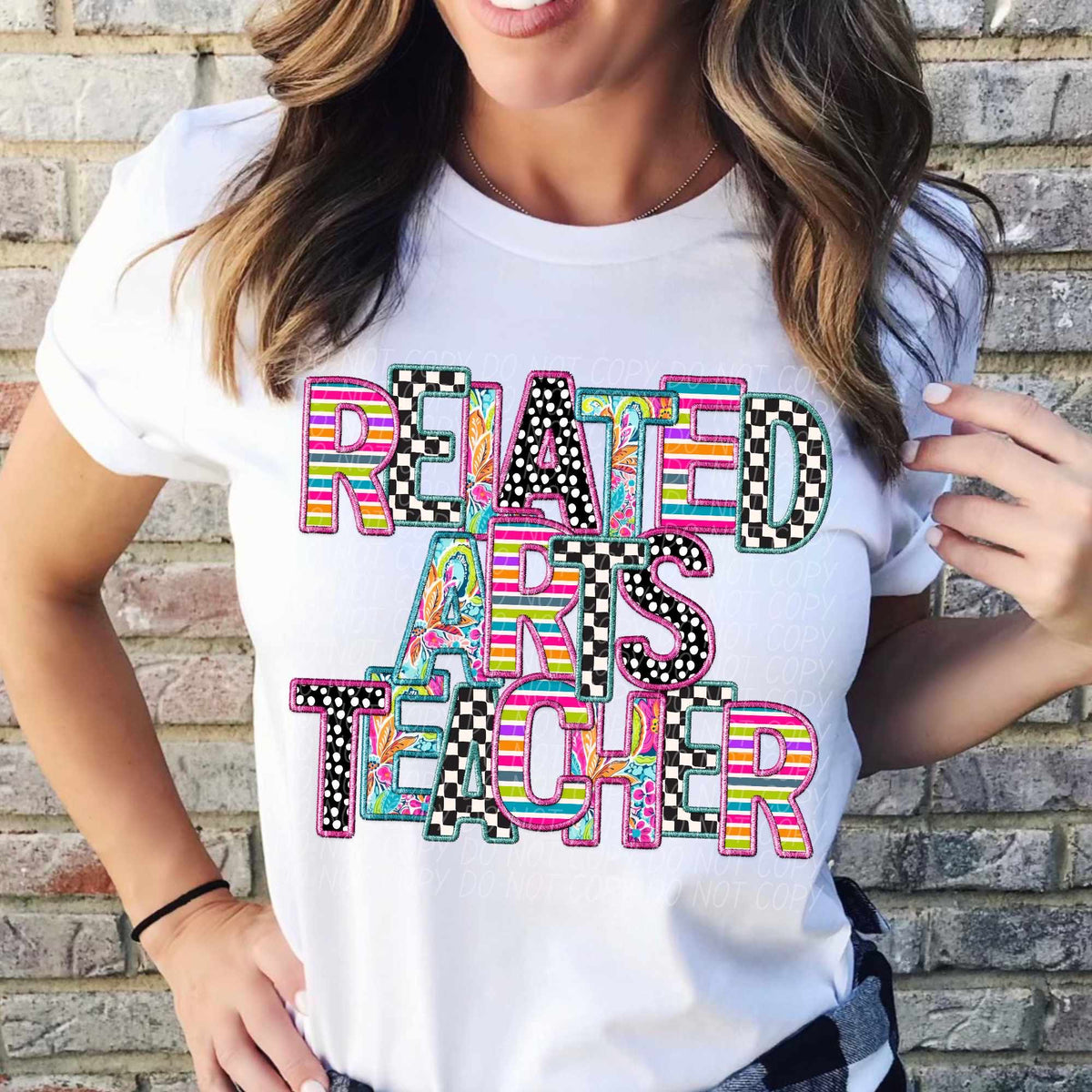 Related arts teacher colorful patterns (CITY) 37807 DTF transfer