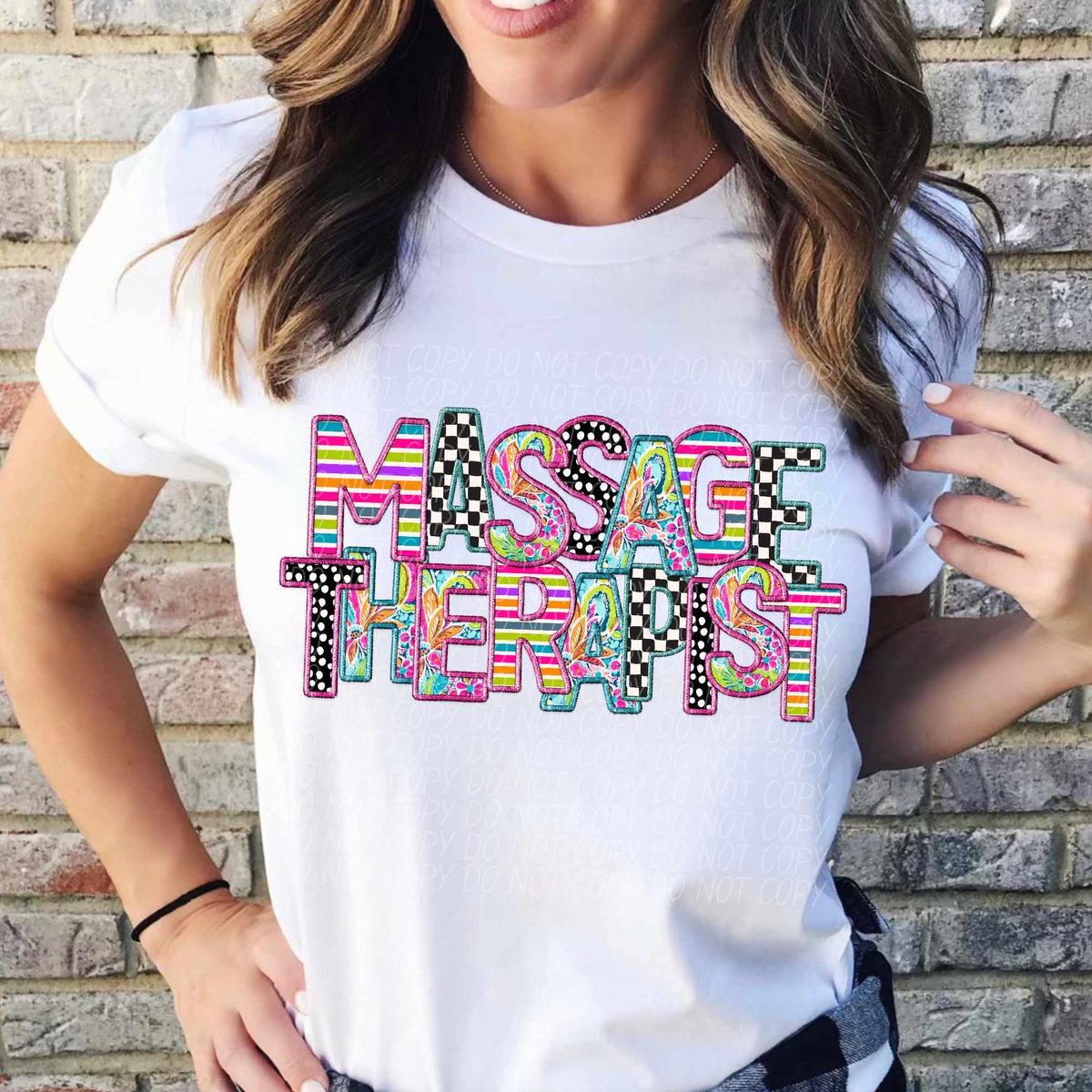 Message therapist colorful patterns (CITY) 37806 DTF transfer