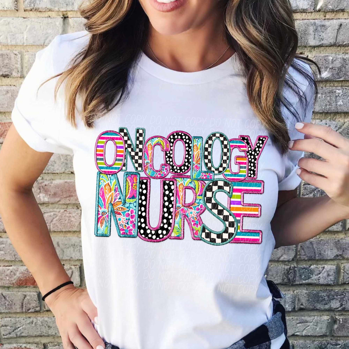 Oncology nurse colorful patterns (CITY) 37804 DTF transfer