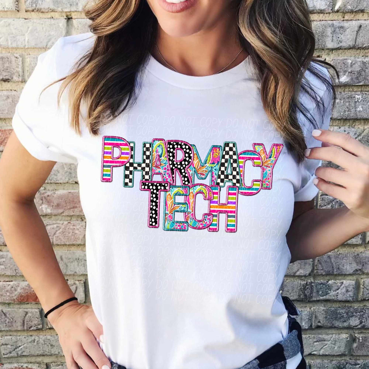 Pharmacy tech colorful patterns (CITY) 37803 DTF transfer