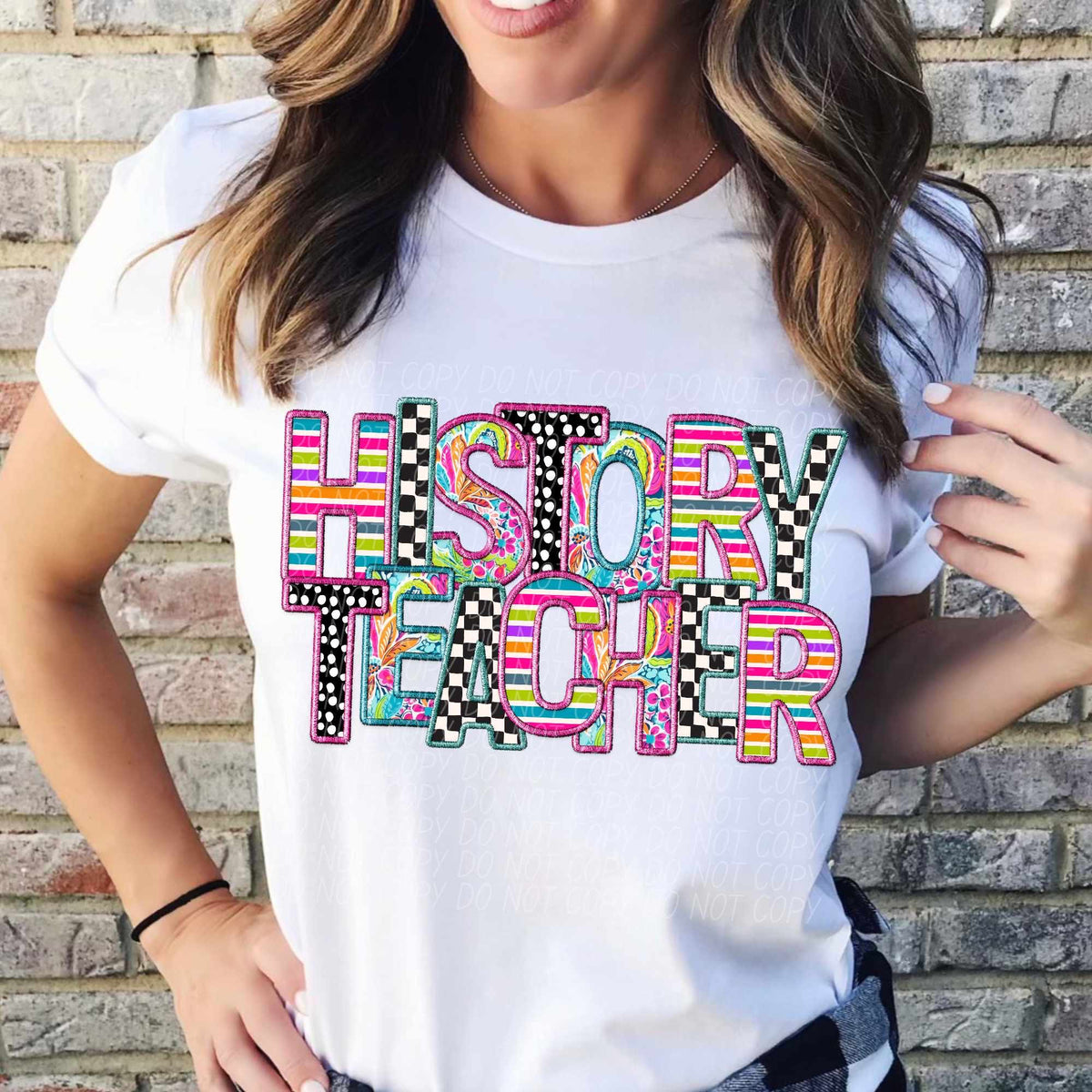 History teacher colorful patterns (CITY) 37800 DTF transfer