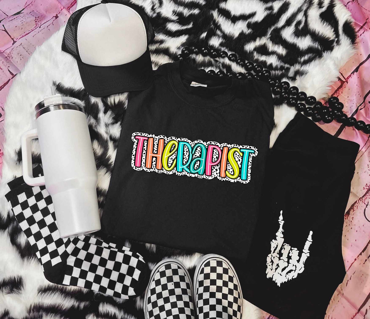 Therapist dotted background 27631 DTF transfer