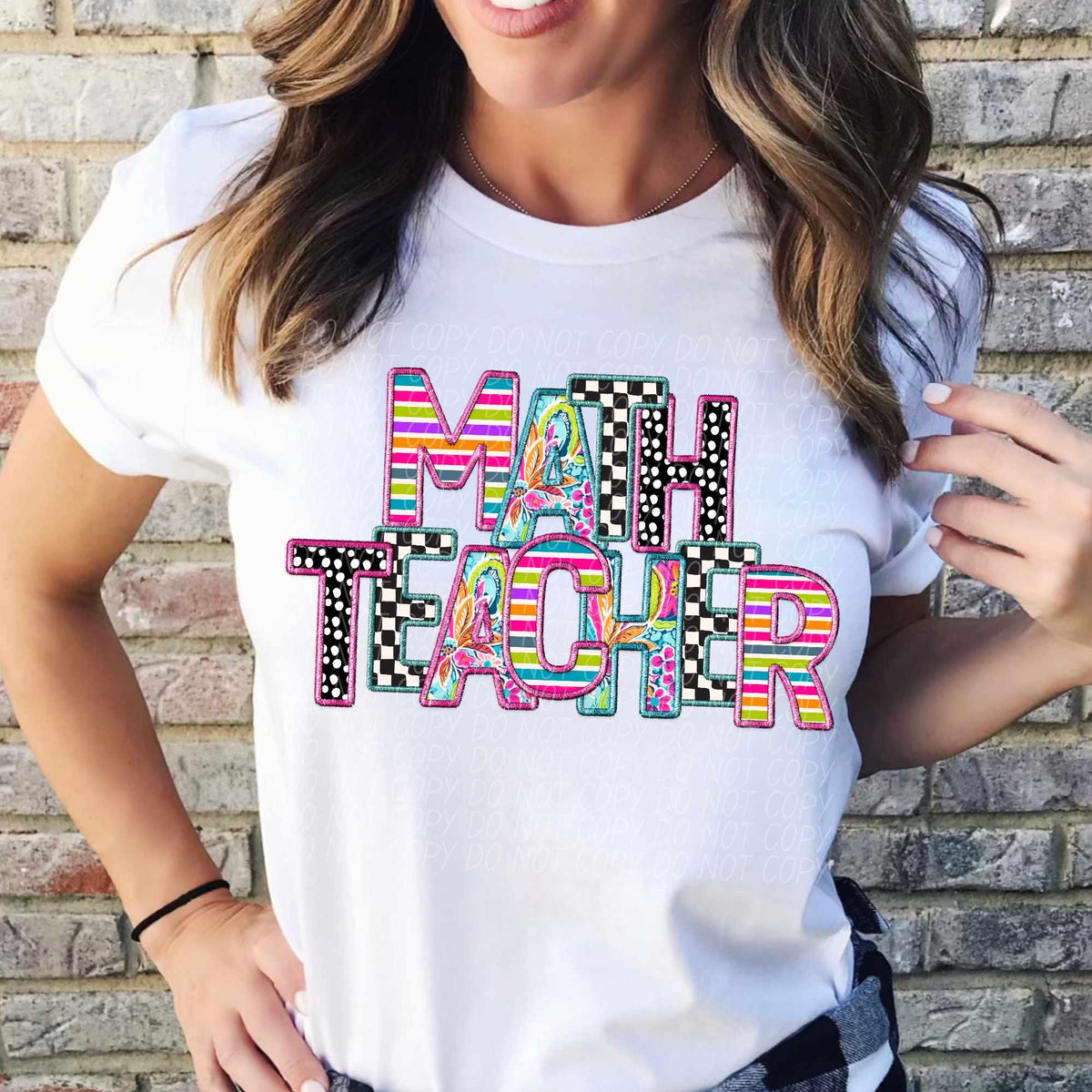 Math teacher colorful patterns (CITY) 37795 DTF transfer