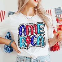 America stacked dotted background 27618 DTF transfer