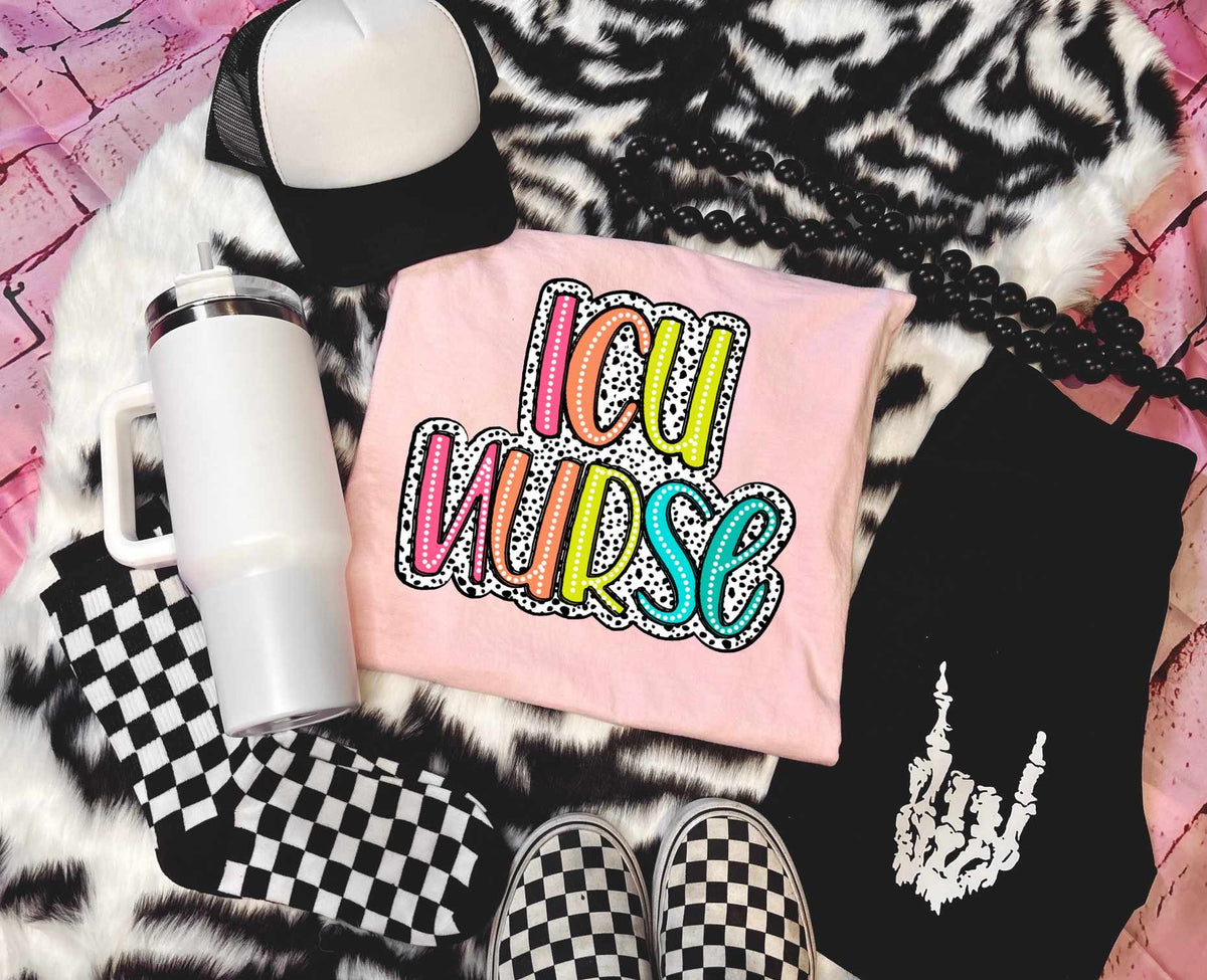 ICU Nurse dotted background 27628 DTF transfer