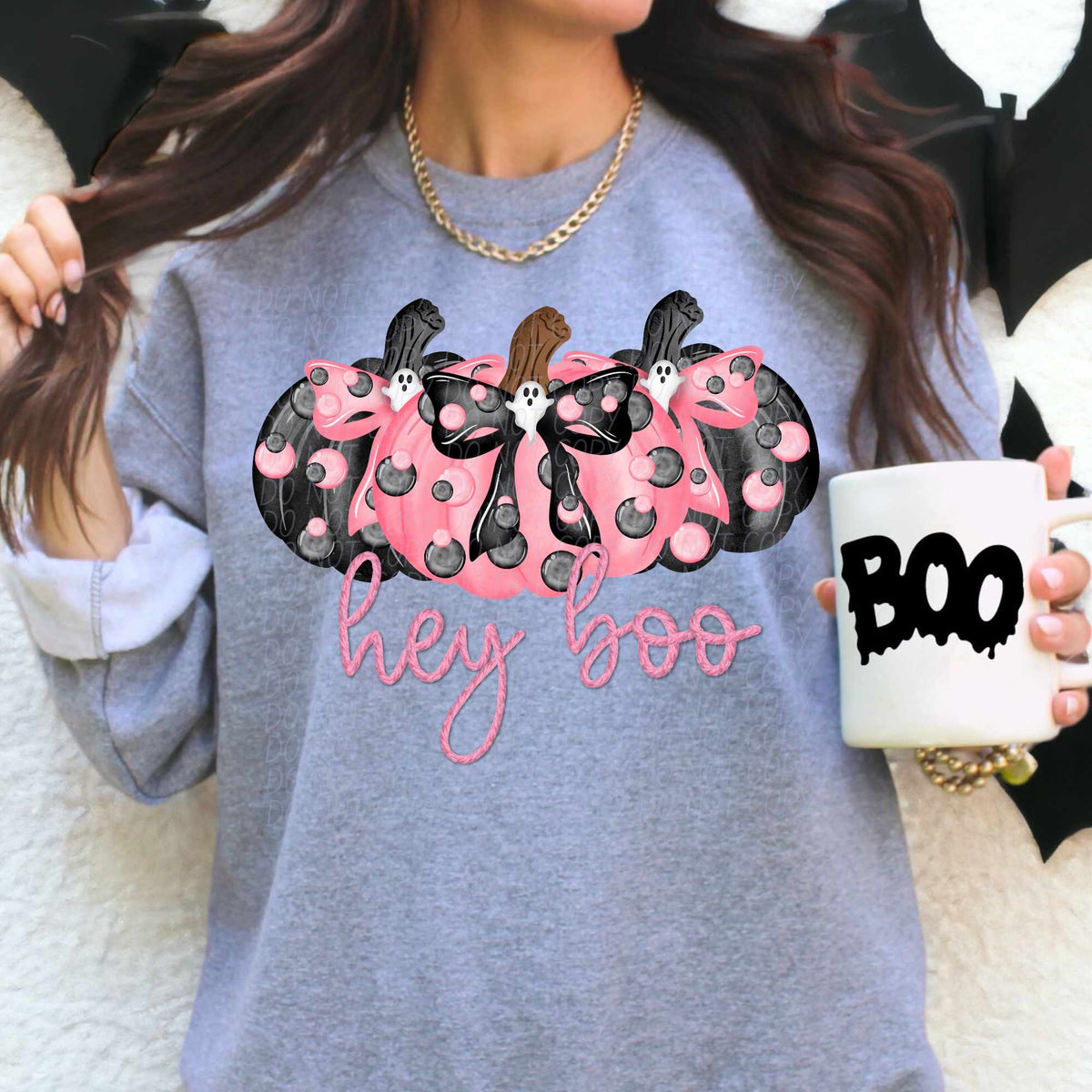 Hey boo pink and black pumpkins (CITY) 37853 DTF transfer
