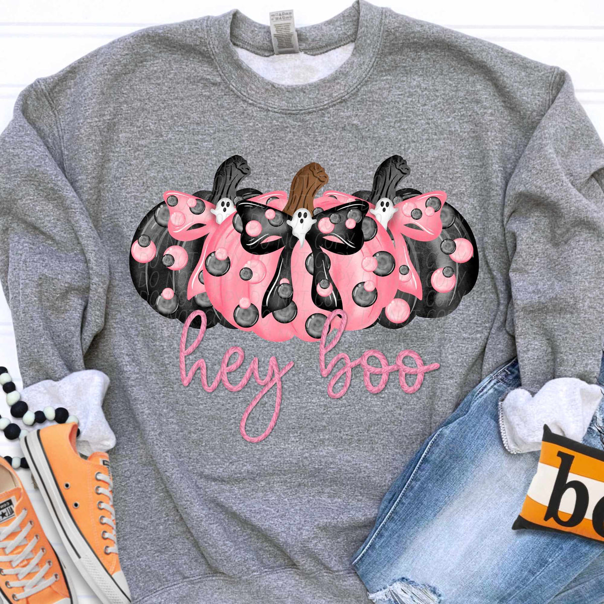 Hey boo pink and black pumpkins (CITY) 37853 DTF transfer