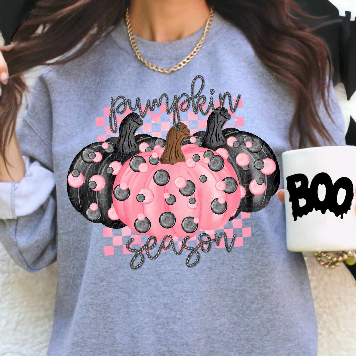 Pumpkin season pink and black pumpkins (CITY) 37854 DTF transfer
