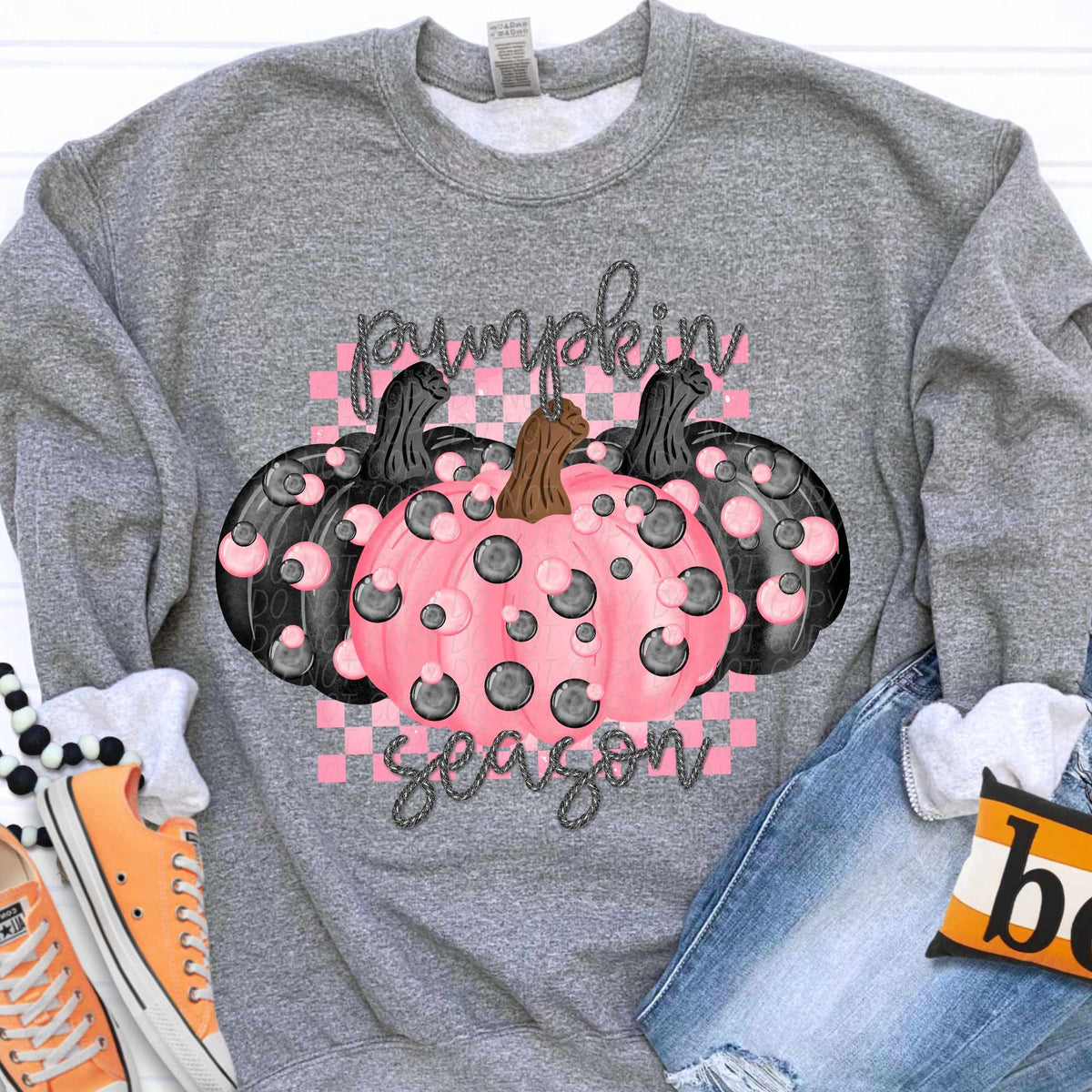 Pumpkin season pink and black pumpkins (CITY) 37854 DTF transfer