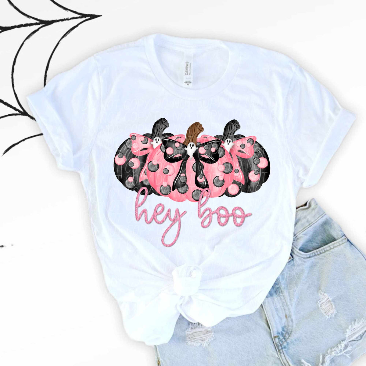 Hey boo pink and black pumpkins (CITY) 37853 DTF transfer