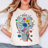 Autism awareness let your light shine light bulb 27641 DTF transfer