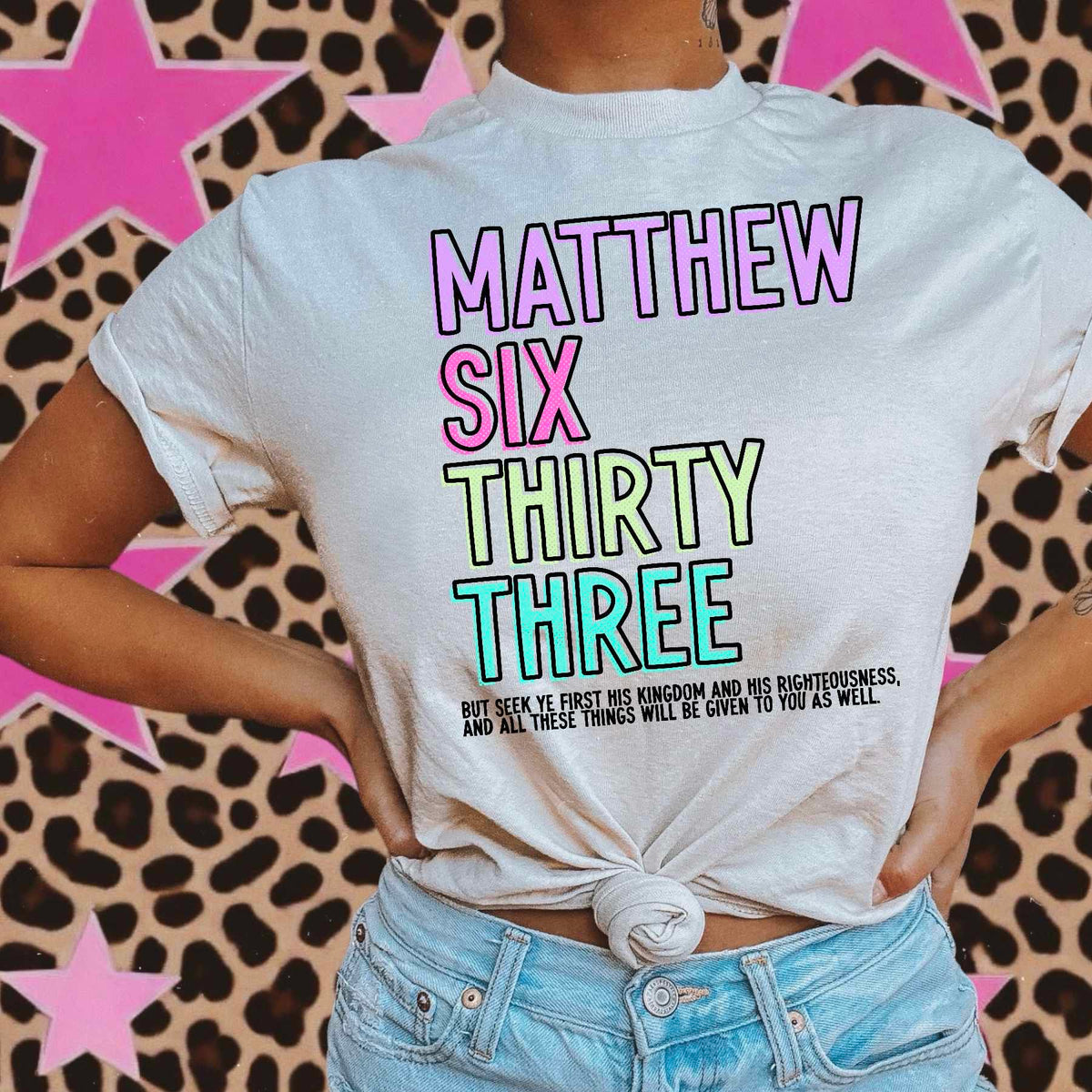 Matthew six thirty three pastel (SAL) 37876 DTF transfer