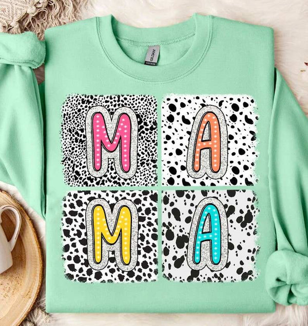 Mama dotted blocks 27608 DTF transfer