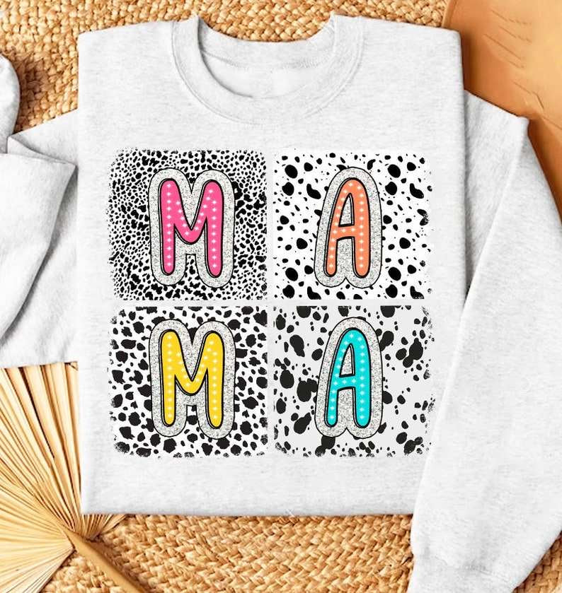 Mama dotted blocks 27608 DTF transfer