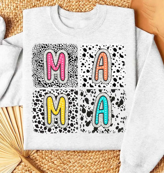 Mama dotted blocks 27608 DTF transfer