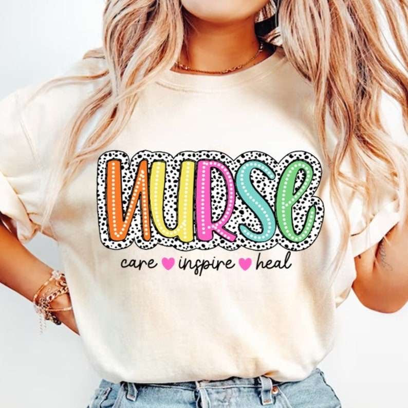 Nurse dotted background 27627 DTF transfer