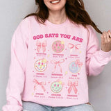 God says you are bow and smiley faces 27643 DTF transfer