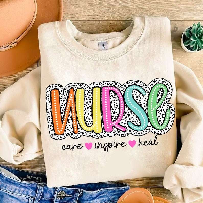 Nurse dotted background 27627 DTF transfer