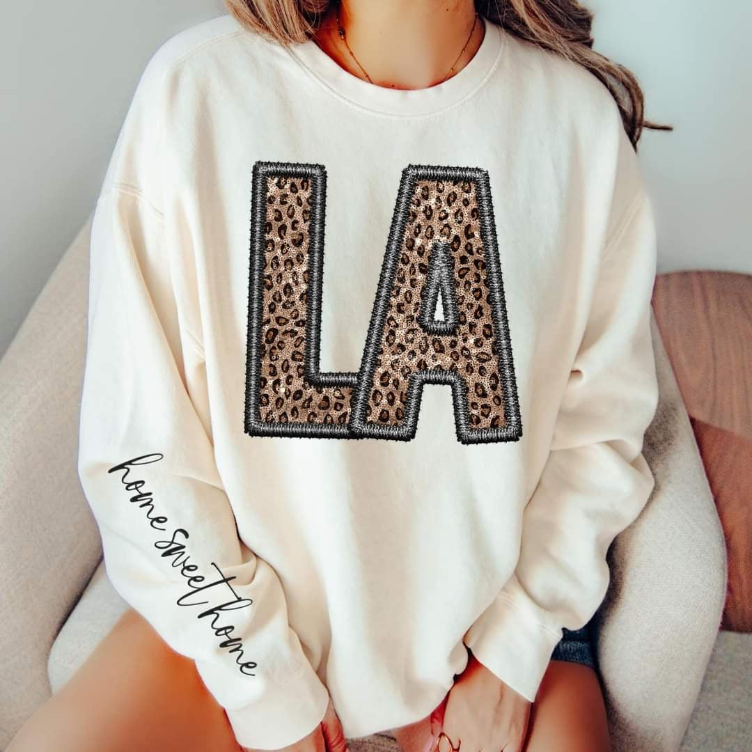 Louisiana faux embroidery leopard (sleeve sold separate) 49454 DTF transfers