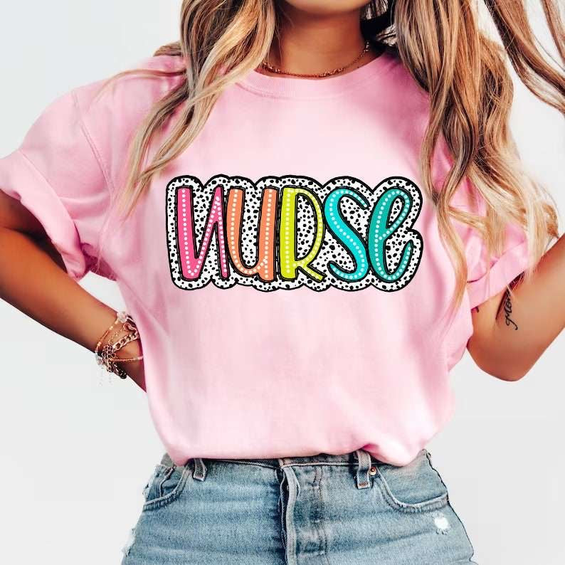 Nurse dotted background 27627 DTF transfer