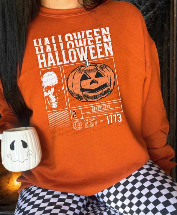 Halloween stacked skull and pumpkin 39145 DTF transfer